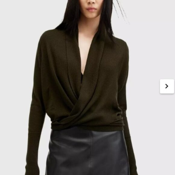 All Saints NWT Wasson Pirate Lightweight Cardigan Tarmac ( green) Size medium - Picture 1 of 5